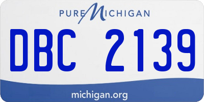 MI license plate DBC2139