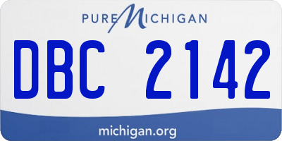 MI license plate DBC2142