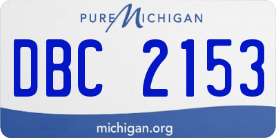 MI license plate DBC2153