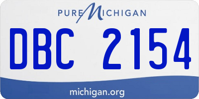 MI license plate DBC2154