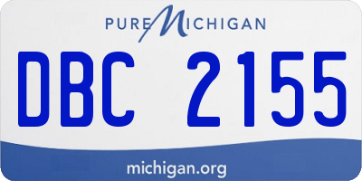 MI license plate DBC2155