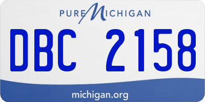 MI license plate DBC2158