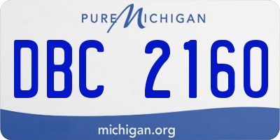 MI license plate DBC2160