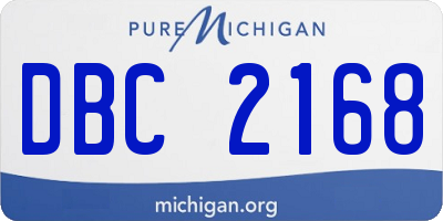 MI license plate DBC2168