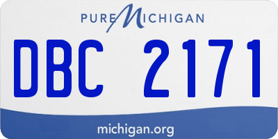 MI license plate DBC2171