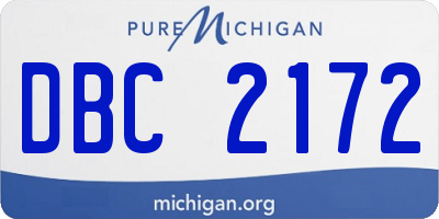 MI license plate DBC2172