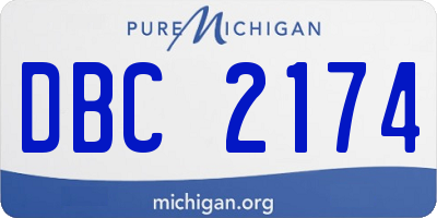 MI license plate DBC2174