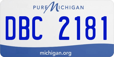 MI license plate DBC2181