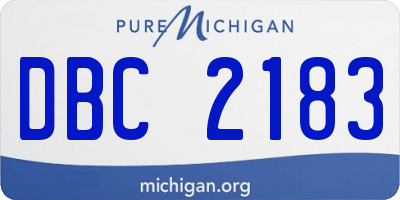 MI license plate DBC2183