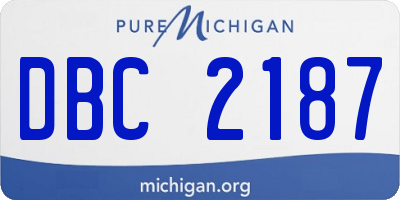 MI license plate DBC2187