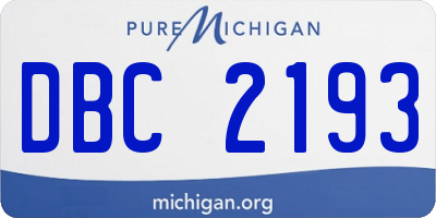 MI license plate DBC2193