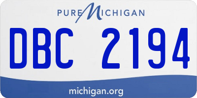 MI license plate DBC2194