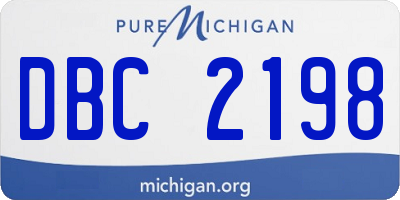 MI license plate DBC2198