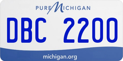 MI license plate DBC2200