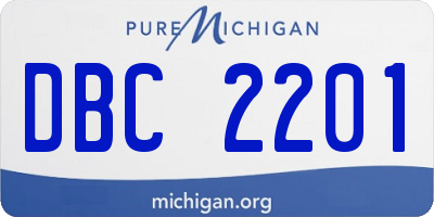 MI license plate DBC2201