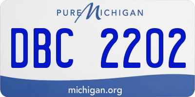 MI license plate DBC2202
