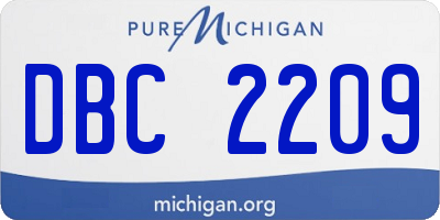 MI license plate DBC2209