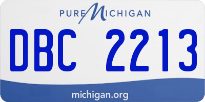 MI license plate DBC2213