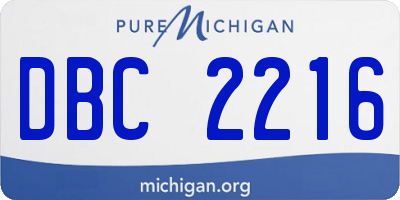 MI license plate DBC2216