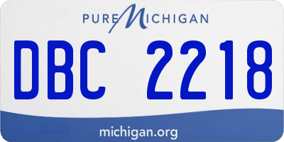 MI license plate DBC2218