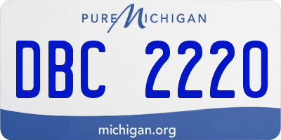 MI license plate DBC2220