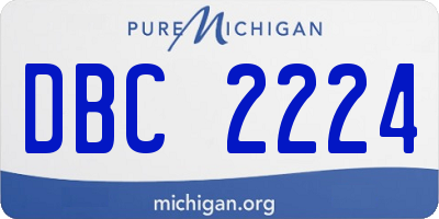 MI license plate DBC2224