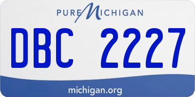 MI license plate DBC2227