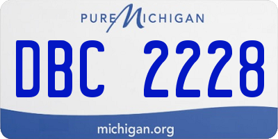 MI license plate DBC2228