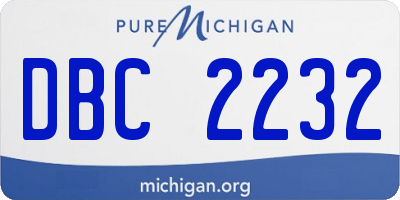 MI license plate DBC2232
