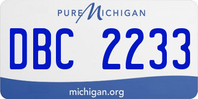 MI license plate DBC2233