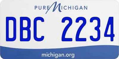 MI license plate DBC2234