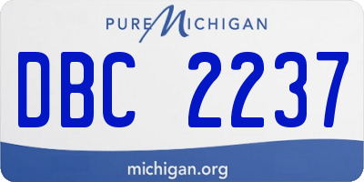 MI license plate DBC2237