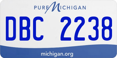 MI license plate DBC2238