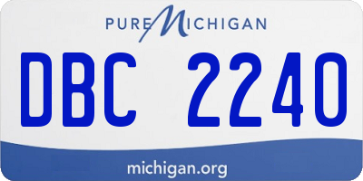 MI license plate DBC2240