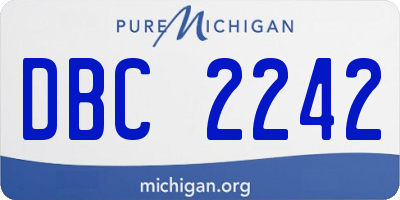 MI license plate DBC2242
