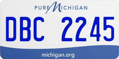 MI license plate DBC2245