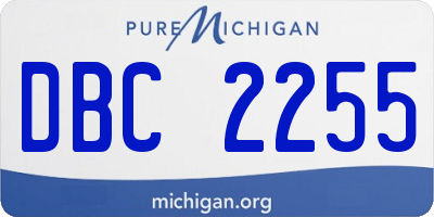 MI license plate DBC2255