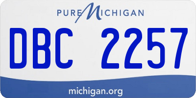 MI license plate DBC2257