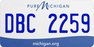 MI license plate DBC2259