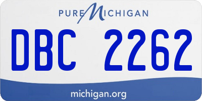 MI license plate DBC2262