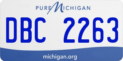 MI license plate DBC2263