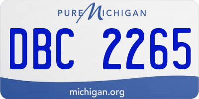 MI license plate DBC2265