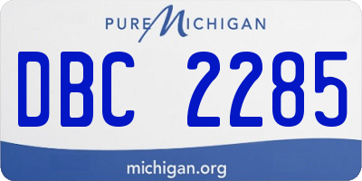 MI license plate DBC2285
