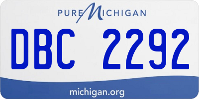 MI license plate DBC2292