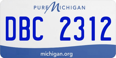 MI license plate DBC2312