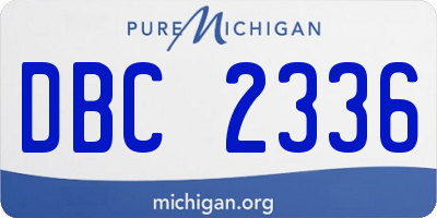 MI license plate DBC2336