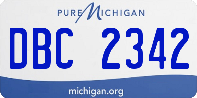 MI license plate DBC2342