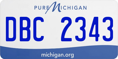 MI license plate DBC2343