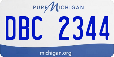 MI license plate DBC2344