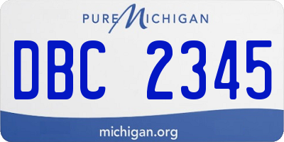 MI license plate DBC2345
